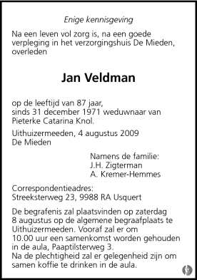 jan veldman (1922) in 2009.